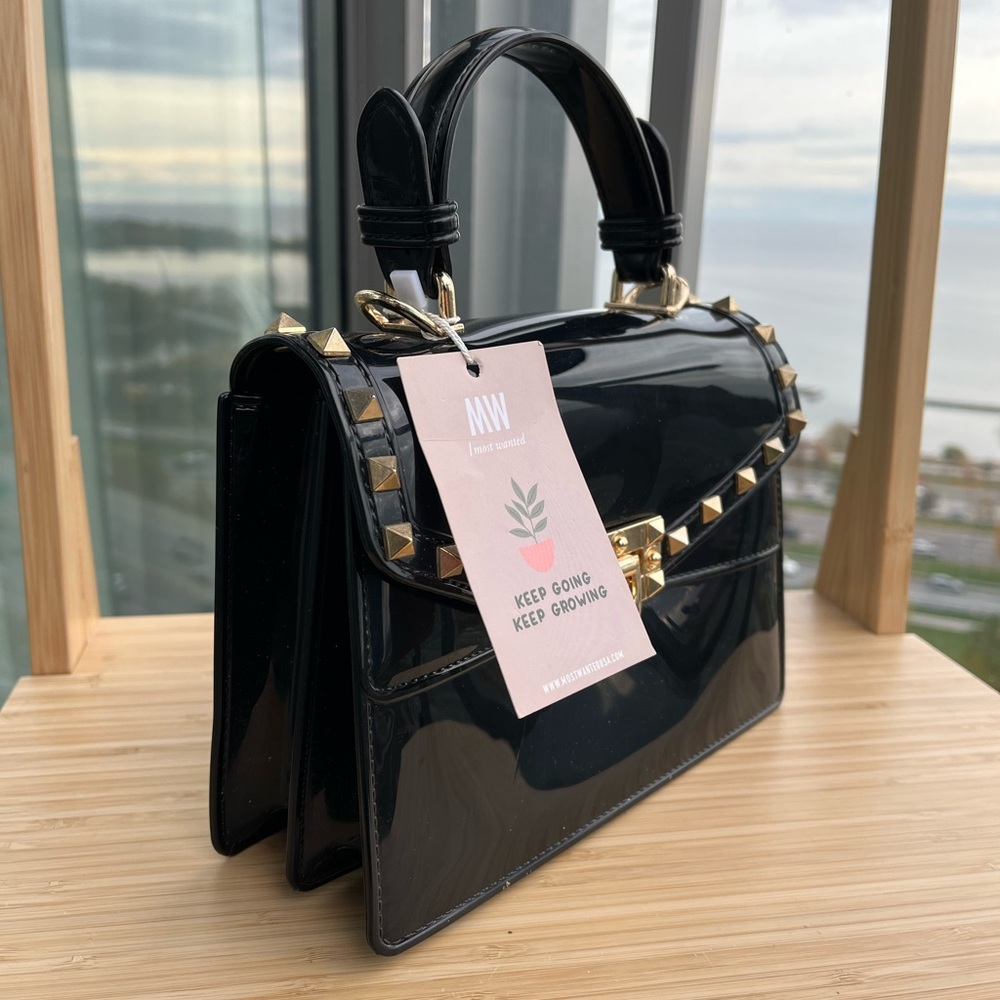 Black Studded Handbag - Picture 2 of 3